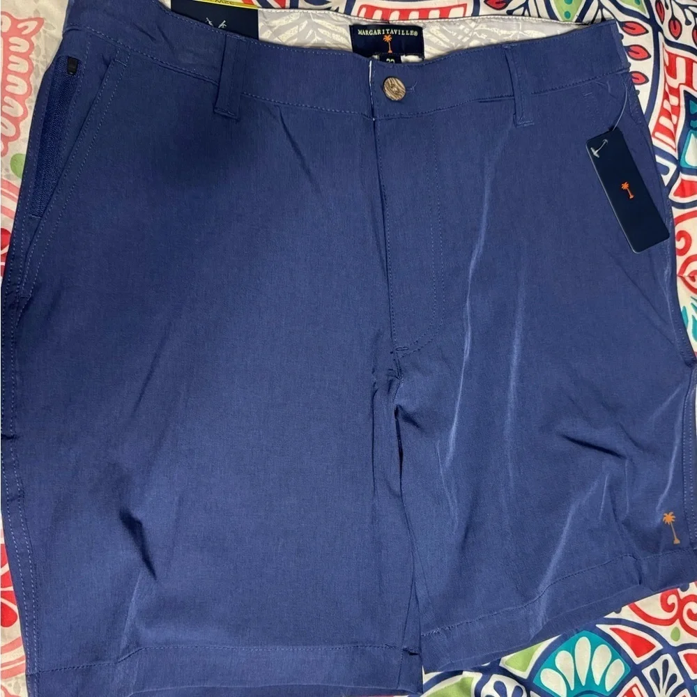 Margaritaville Blue Quick Dry Streach Shorts Size 32, NWT